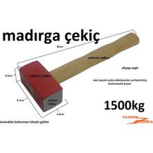 Yıldırım Madırga Çekiç 1500 kg Küt Çekiç Balyoz Taşçı Çekici 1.5 Kilo Mozaik