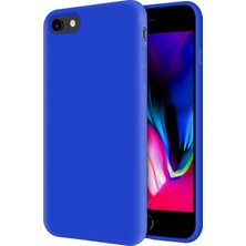Kzy Apple iPhone 8 İçi Kadife Soft Silikon Kılıf - Mavi