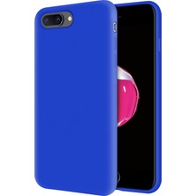 Kzy Apple iPhone 7 Plus İçi Kadife Soft Silikon Kılıf - Mavi