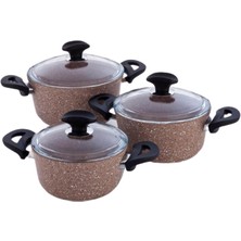 Falez Milk Brown Granitec 6 Parça Güveç Set