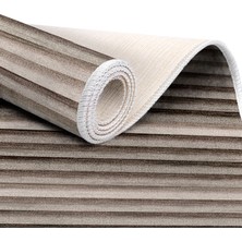 Exclusive Saray Dijital Halı Shari Çizgili Kahverengi