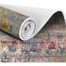 EXCLUSIVE Toprak Dijital Halı Saçaklı Essie Soyut Renkli 180 x 280 cm