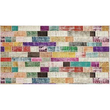 EXCLUSIVE Toprak Dijital Halı Lana Patchwork Renkli 80 x 120 cm