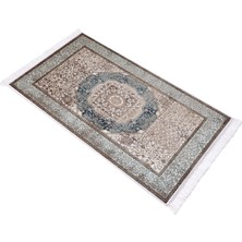 EXCLUSIVE Saray Dijital Halı Saçaklı Ellen Klasik Kahverengi Gri 80 x 120 cm