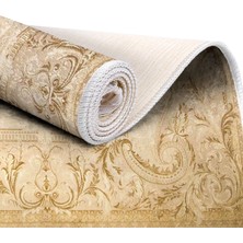 EXCLUSIVE Saray Dijital Halı Saçaklı Susie Klasik Kahverengi 80 x 120 cm