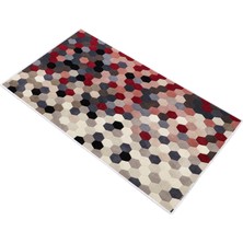 EXCLUSIVE Toprak Dijital Halı Linda Geometrik Kırmızı 80 x 120 cm