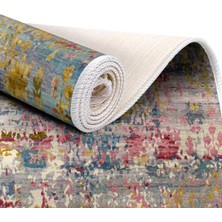 EXCLUSIVE Saray Dijital Halı Saçaklı Essie Soyut Renkli 80 x 120 cm