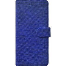 Microsonic Huawei Honor 8S Kılıf Fabric Book Wallet Lacivert