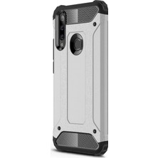 Microsonic Huawei P40 Lite E Kılıf Rugged Armor Gümüş