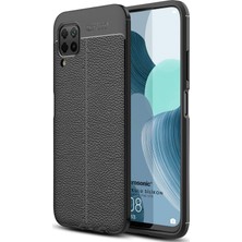 Microsonic Huawei P40 Lite Kılıf Deri Dokulu Silikon Siyah