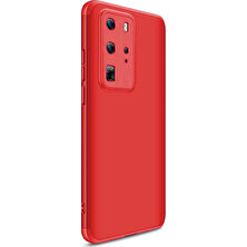 Microsonic Huawei P40 Pro Kılıf Double Dip 360 Protective Kırmızı