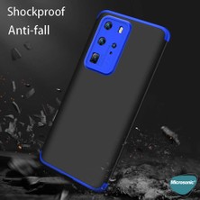 Microsonic Huawei P40 Pro Kılıf Double Dip 360 Protective Mavi