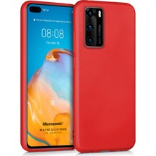 Microsonic Matte Silikon Huawei P40 Kılıf Kırmızı