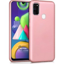 Microsonic Matte Silikon Samsung Galaxy M21 Kılıf Rose Gold