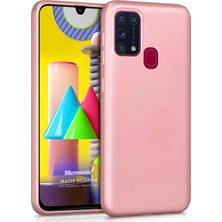 Microsonic Matte Silikon Samsung Galaxy M31 Kılıf Rose Gold