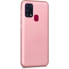 Microsonic Matte Silikon Samsung Galaxy M31 Kılıf Rose Gold