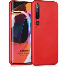 Microsonic Matte Silikon Xiaomi Mi 10 Pro Kılıf Kırmızı