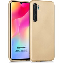 Microsonic Matte Silikon Xiaomi Mi Note 10 Lite Kılıf Gold