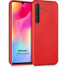 Microsonic Matte Silikon Xiaomi Mi Note 10 Lite Kılıf Kırmızı