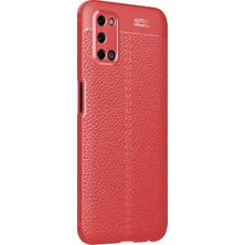 Microsonic Oppo A92 Kılıf Deri Dokulu Silikon Kırmızı