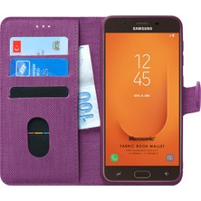 Microsonic Samsung Galaxy J7 Prime Kılıf Fabric Book Wallet Mor