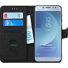 Microsonic Samsung Galaxy J7 Pro Kılıf Fabric Book Wallet Siyah