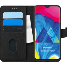 Microsonic Samsung Galaxy M10 Kılıf Fabric Book Wallet Siyah