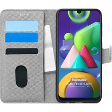 Microsonic Samsung Galaxy M21 Kılıf Fabric Book Wallet Gri