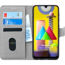 Microsonic Samsung Galaxy M31 Kılıf Fabric Book Wallet Gri