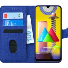 Microsonic Samsung Galaxy M31 Kılıf Fabric Book Wallet Lacivert