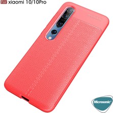 Microsonic Xiaomi Mi 10 Pro Kılıf Deri Dokulu Silikon Kırmızı