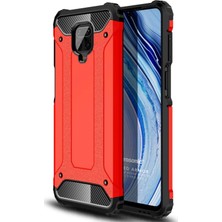 Microsonic Xiaomi Redmi Note 9 Pro Kılıf Rugged Armor Kırmızı