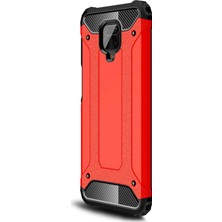 Microsonic Xiaomi Redmi Note 9 Pro Kılıf Rugged Armor Kırmızı