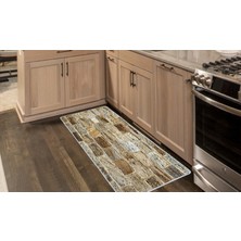 Colorix Kaymaz Deri Taban Tezgah Önü Mutfak Paspası 75 x 150 cm No: 117