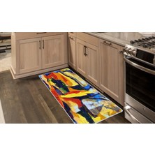 Colorix Kaymaz Deri Taban Tezgah Önü Mutfak Paspası 75 x 150 cm No: 139