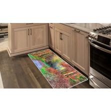 Colorix Kaymaz Deri Taban Tezgah Önü Mutfak Paspası 75 x 150 cm No: 198