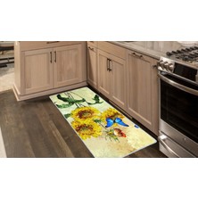 Colorix Kaymaz Deri Taban Tezgah Önü Mutfak Paspası 75 x 150 cm No: 201