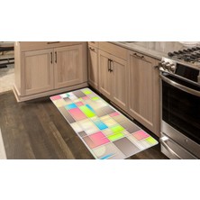 Colorix Kaymaz Deri Taban Tezgah Önü Mutfak Paspası 75 x 150 cm No: 207