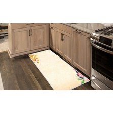 Colorix Kaymaz Deri Taban Tezgah Önü Mutfak Paspası 75 x 150 cm No: 408