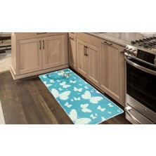 Colorix Kaymaz Deri Taban Tezgah Önü Mutfak Paspası 75 x 150 cm No: 549