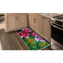 Colorix Kaymaz Deri Taban Tezgah Önü Mutfak Paspası 75 x 150 cm No: 581