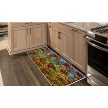 Colorix Kaymaz Deri Taban Tezgah Önü Mutfak Paspası 75 x 150 cm No: 607