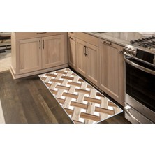 Colorix Kaymaz Deri Taban Tezgah Önü Mutfak Paspası 75 x 150 cm No: 617