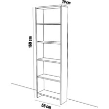Kzy 5 Raflı Kitaplık - Beyaz