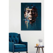 Hediyeler Kapında 100 x 140 Mavi Profil Duvar Kanvas Tablo