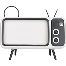 MF Product Acoustic 0517 Retro Mini Tv Kablosuz Bluetooth Hoparlör Beyaz