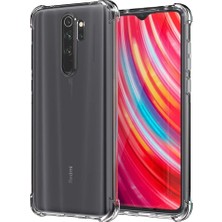 Express Hangar Xiaomi Redmi Note 8 Köşe Korumalı Darbeye Dayanıklı Şeffaf Koruyucu Kılıf