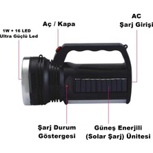 Yopigo 2836-T Güneş Enerjili Şarjlı Aydınlatma Cihazı 1W+16 LED Çift Yönlü El Feneri