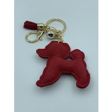 Still Aksesuar Anahtarlık Parlak Kırmızı Taşlı Köpek Figürlü 10 × 5 cm