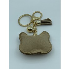 Still Aksesuar Anahtarlık Parlak Kahverengi Taşlı Kedi Figürlü 10 × 5 cm
